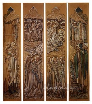Los dibujos animados de la Natividad para vidrieras en la iglesia de St Davids Hawarden Prerrafaelita Sir Edward Burne Jones Pinturas al óleo